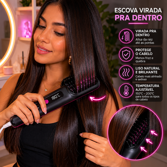 *Cepillo Alisador Kit + Pinzas y Peine*