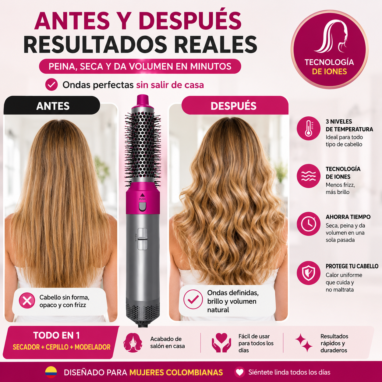 Cepillo secador 5 en 1